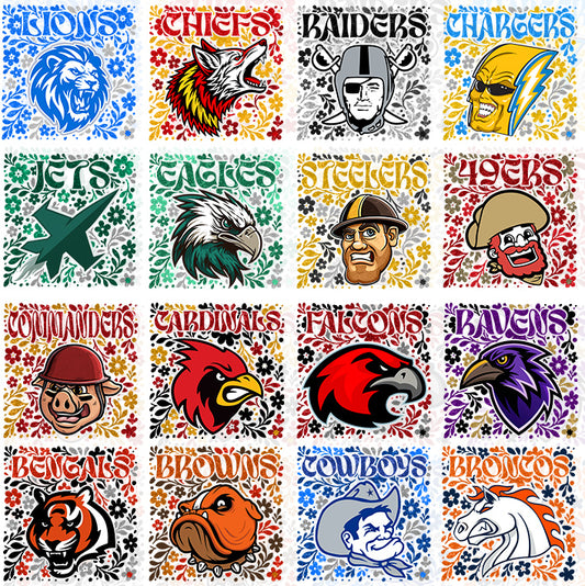 32 NFL Floral Mascot T Shirt Designs