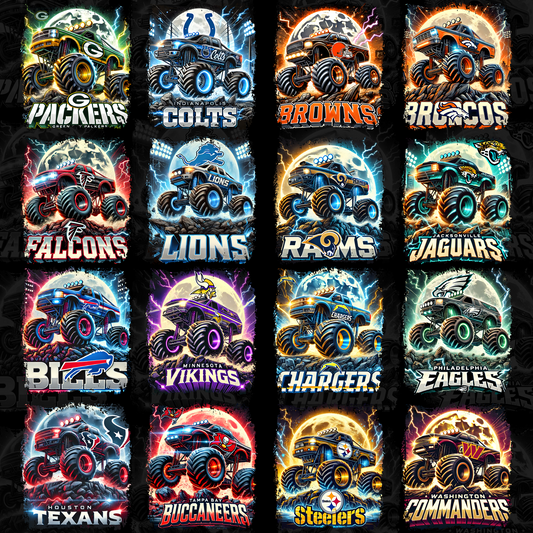 32 Monster Truck NFL Designs