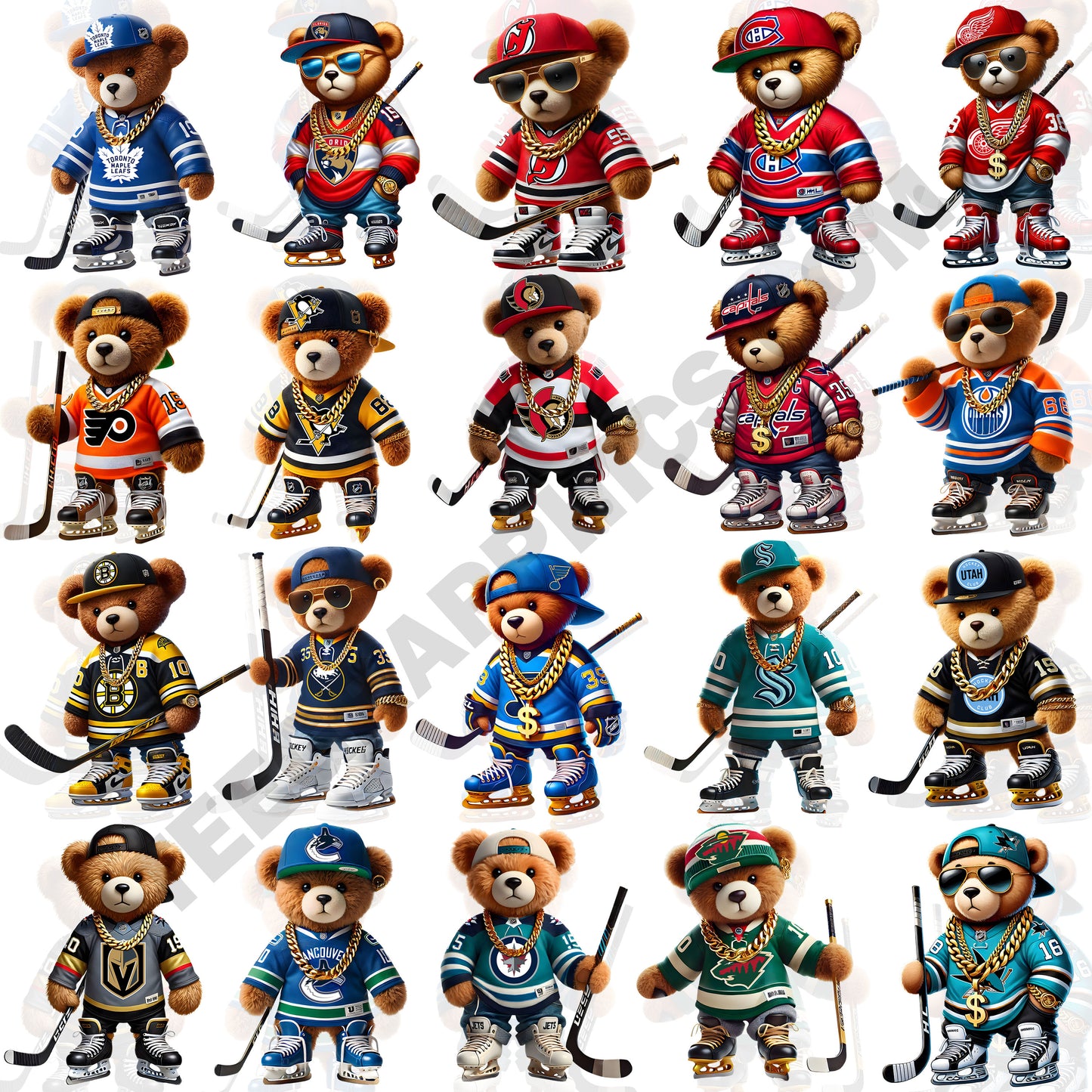 NHL Teddy Bear T Shirt Designs