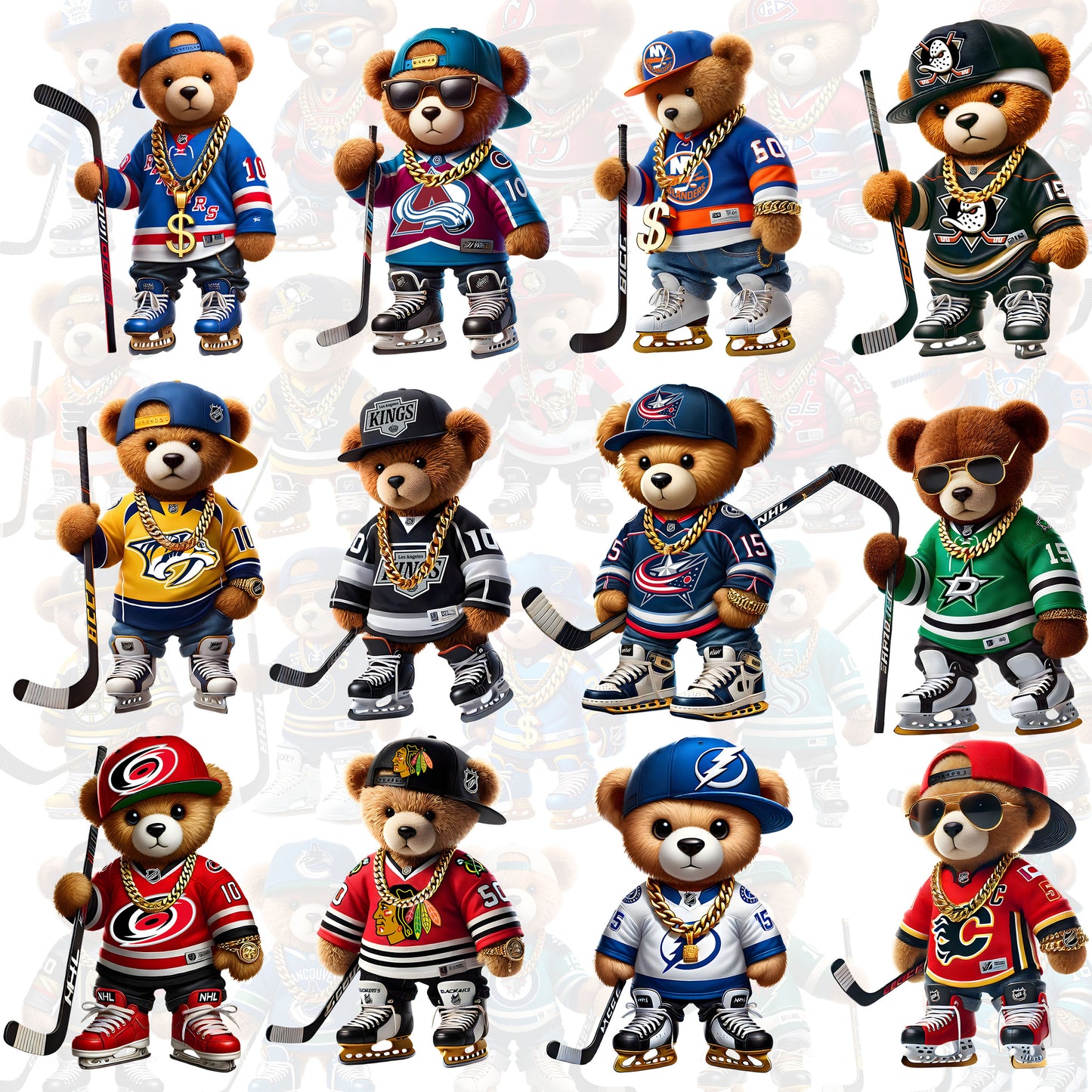 NHL Teddy Bear T Shirt Designs
