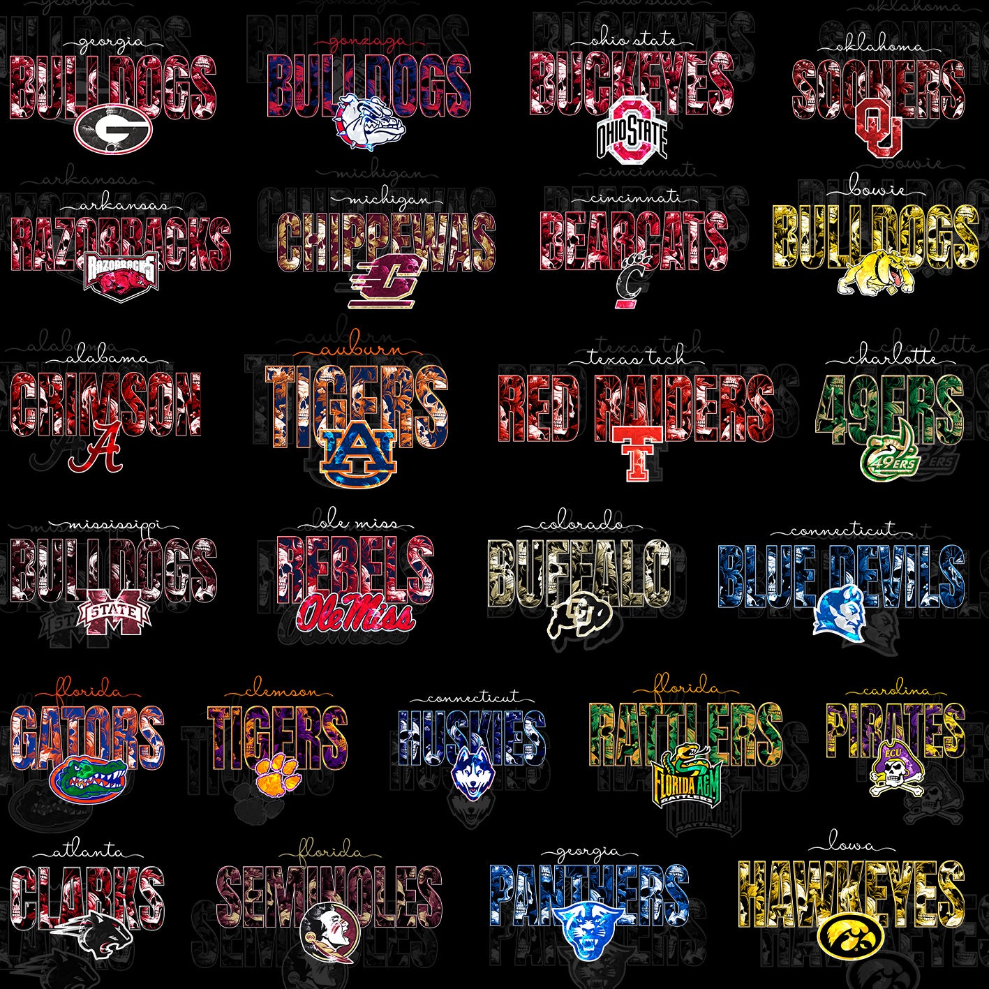 60 NCAA Skull Theme T Shirt Deisgns