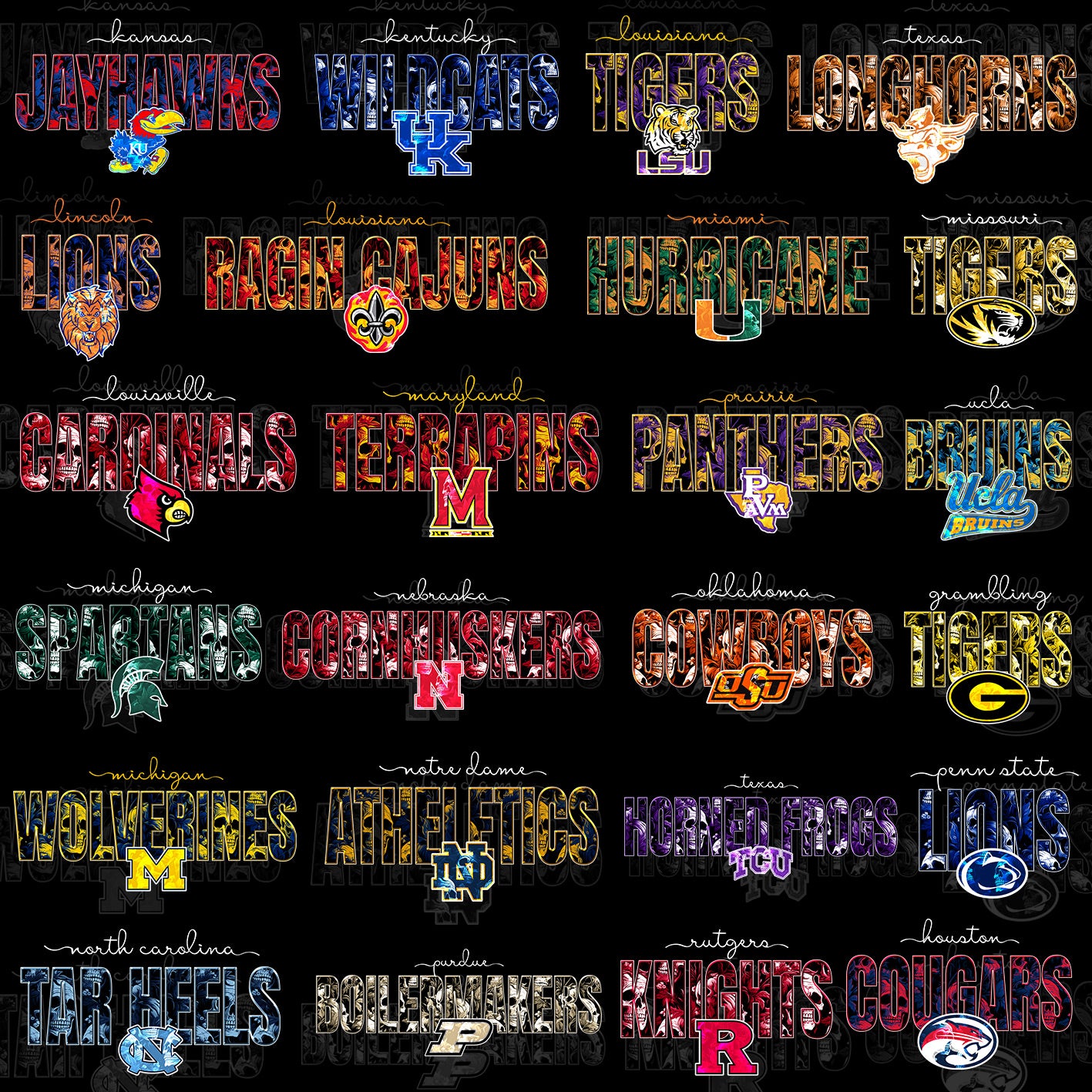 60 NCAA Skull Theme T Shirt Deisgns