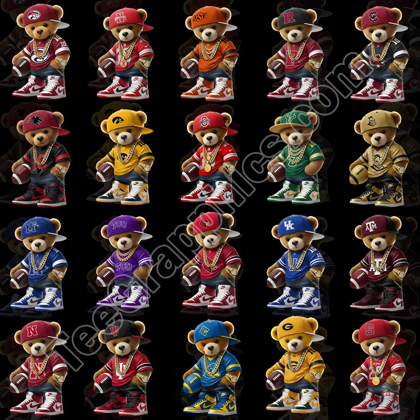 70 Teddy Bear College T Shirt Designs