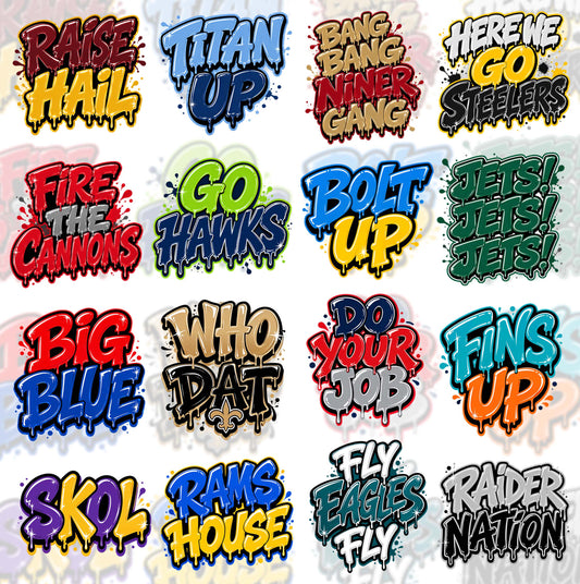 32 NFL Slogan T Shirt Designs, FREE College Teams