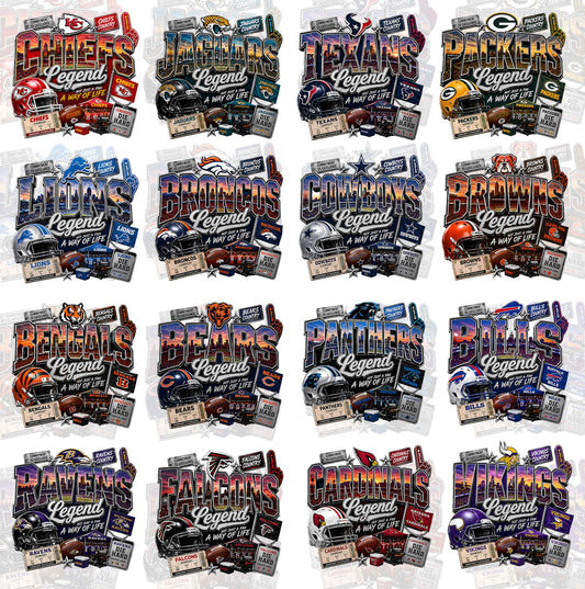 32 NFL Legends T Shirt Designs, FREE College Teams