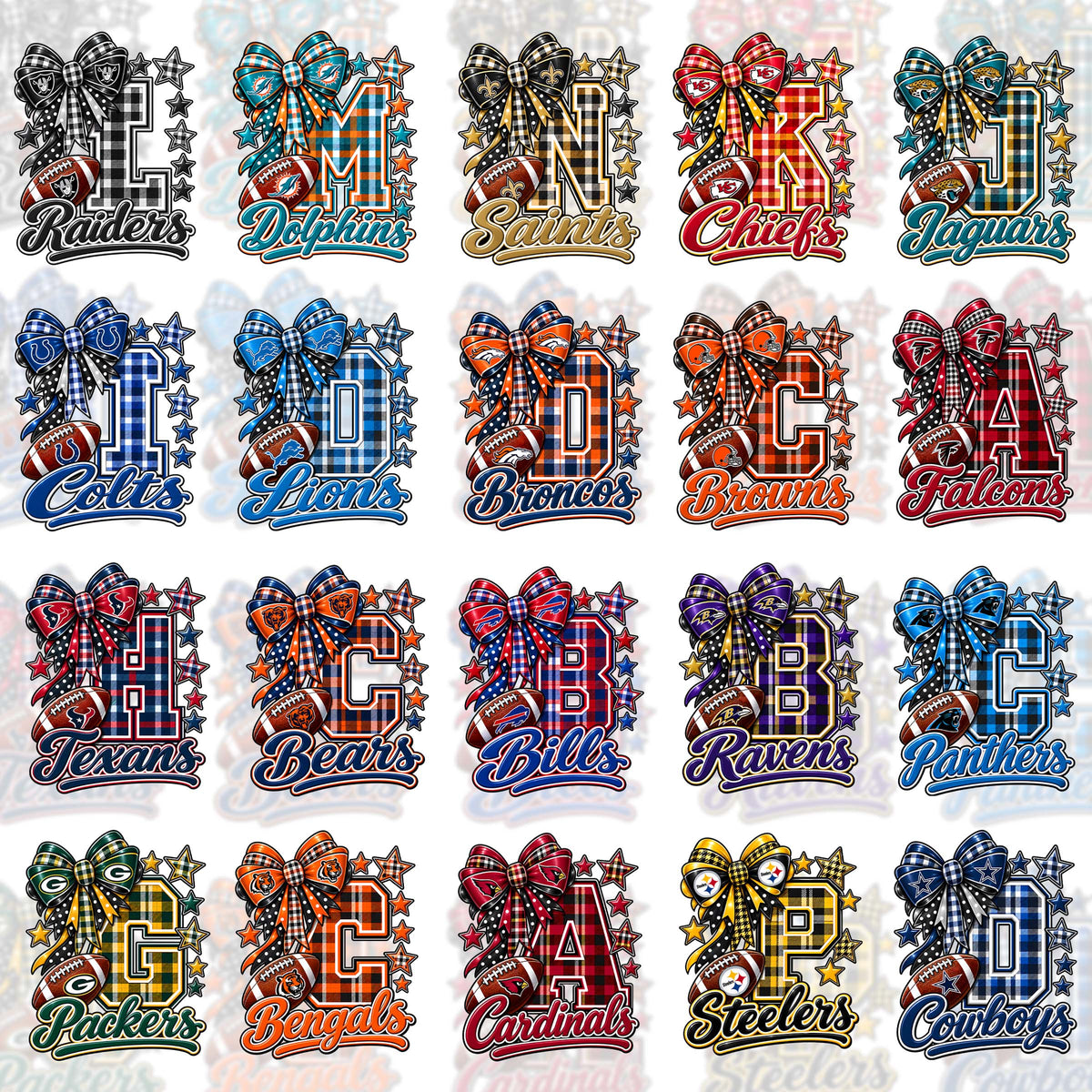 32 NFL Letters T Shirt Designs+FREE 10 College Desings