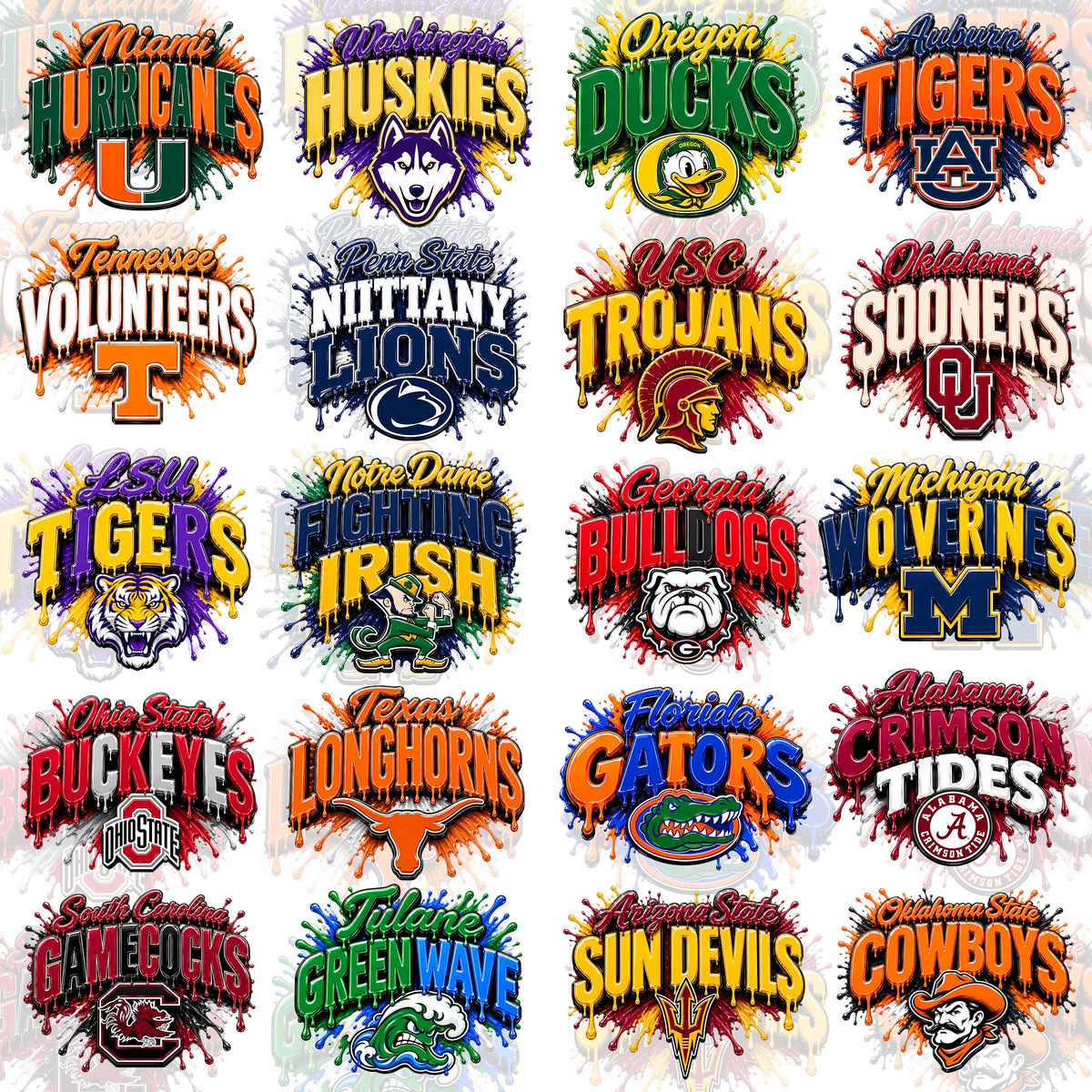 70 Color Splash College T Shirt Deisgns