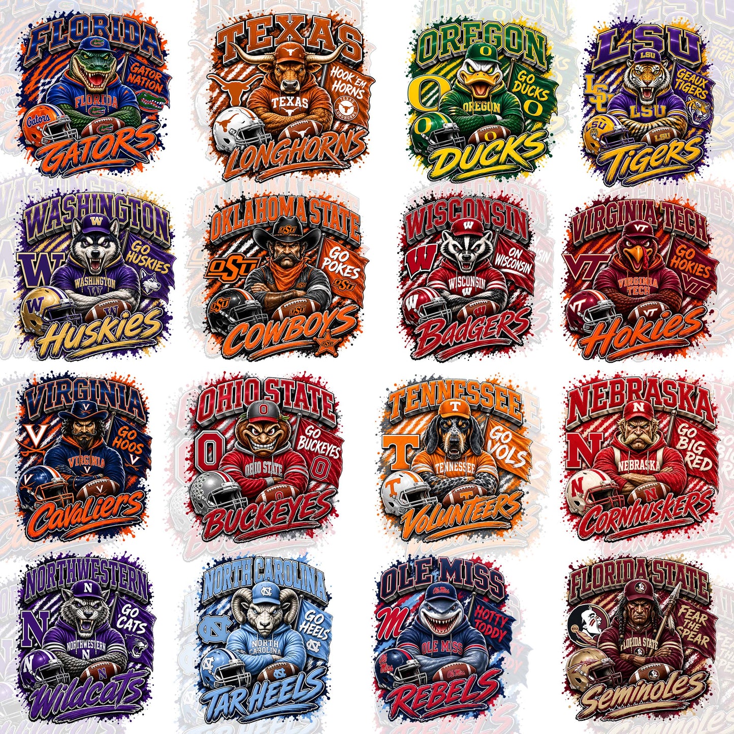 70 Premium College Mascots T Shirt Deisgns