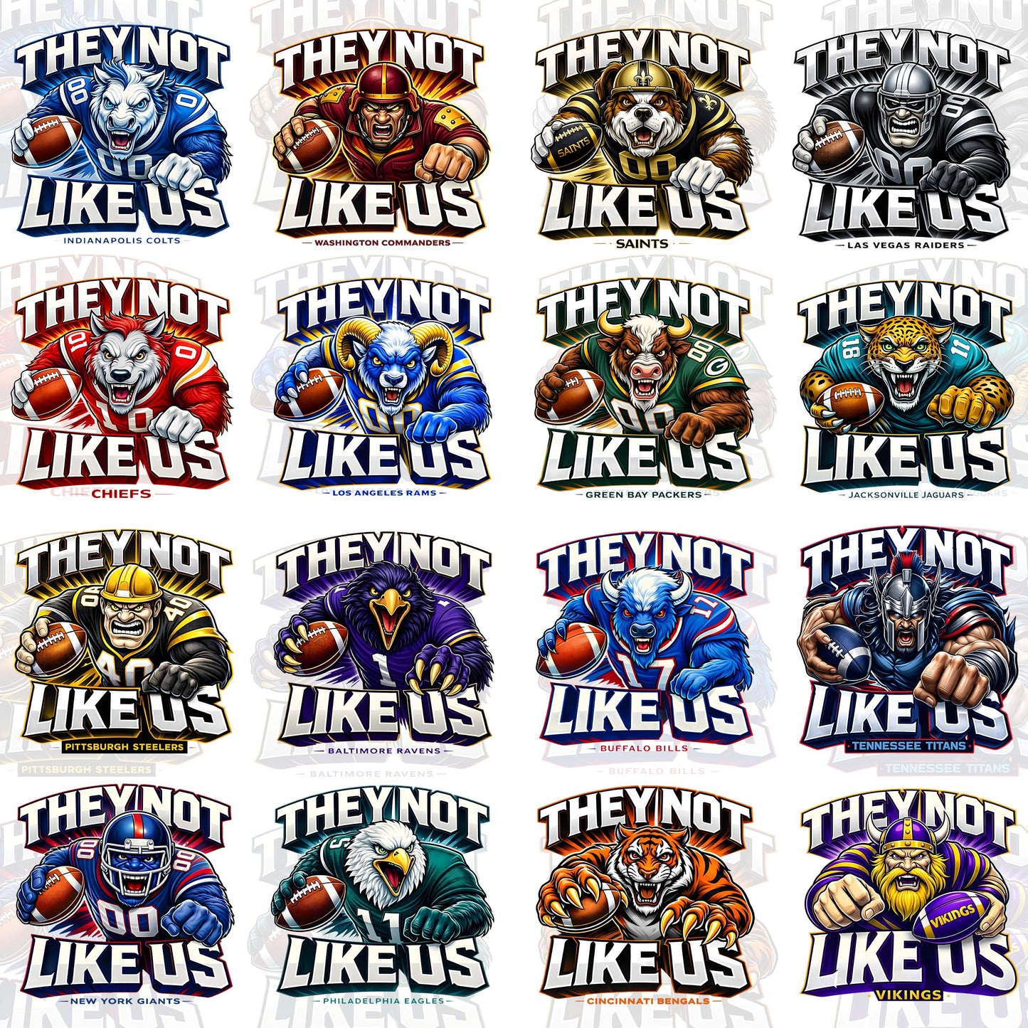 32 NFL Mascot T Shirt Designs