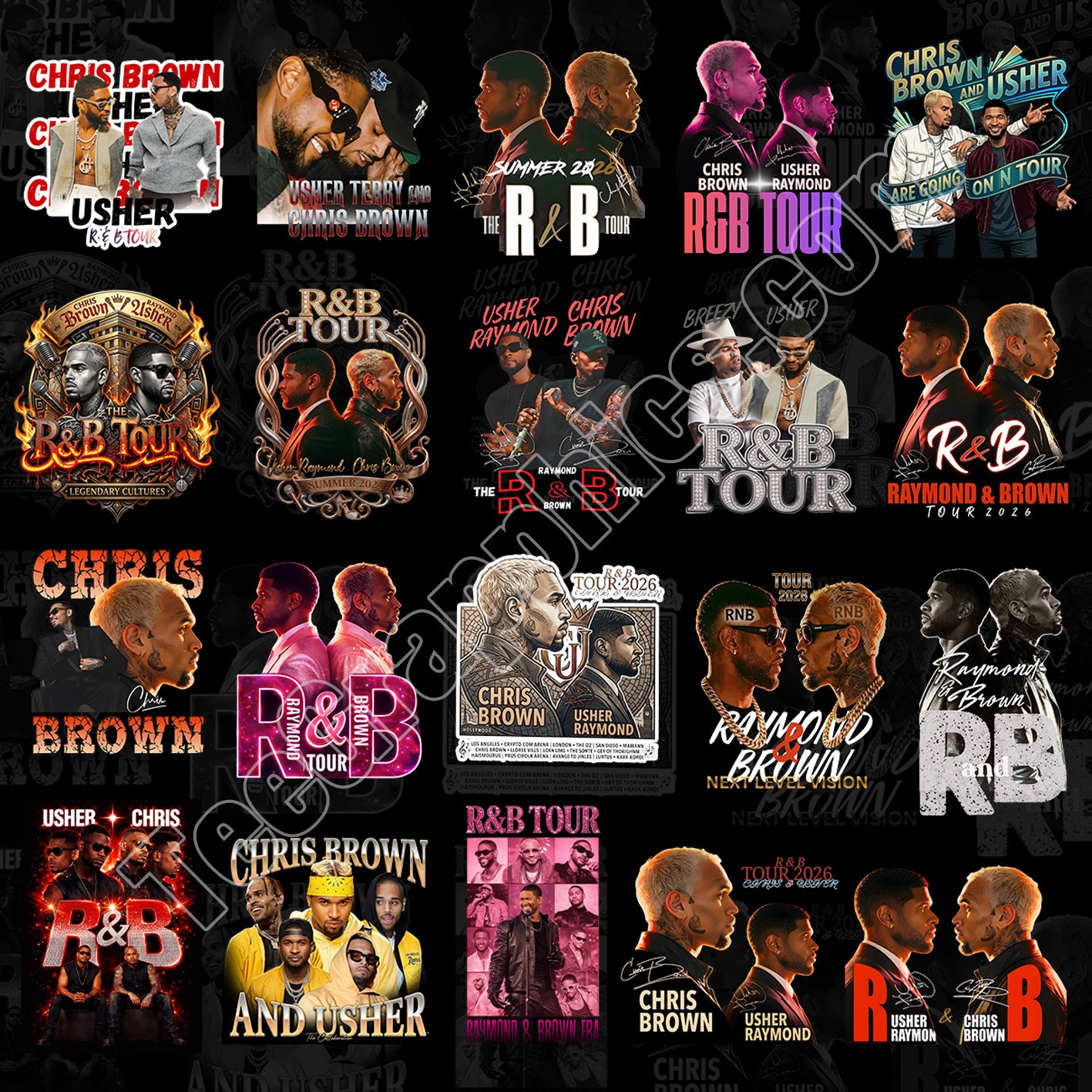 120+ Chris & Usher Tour T Shirt Designs