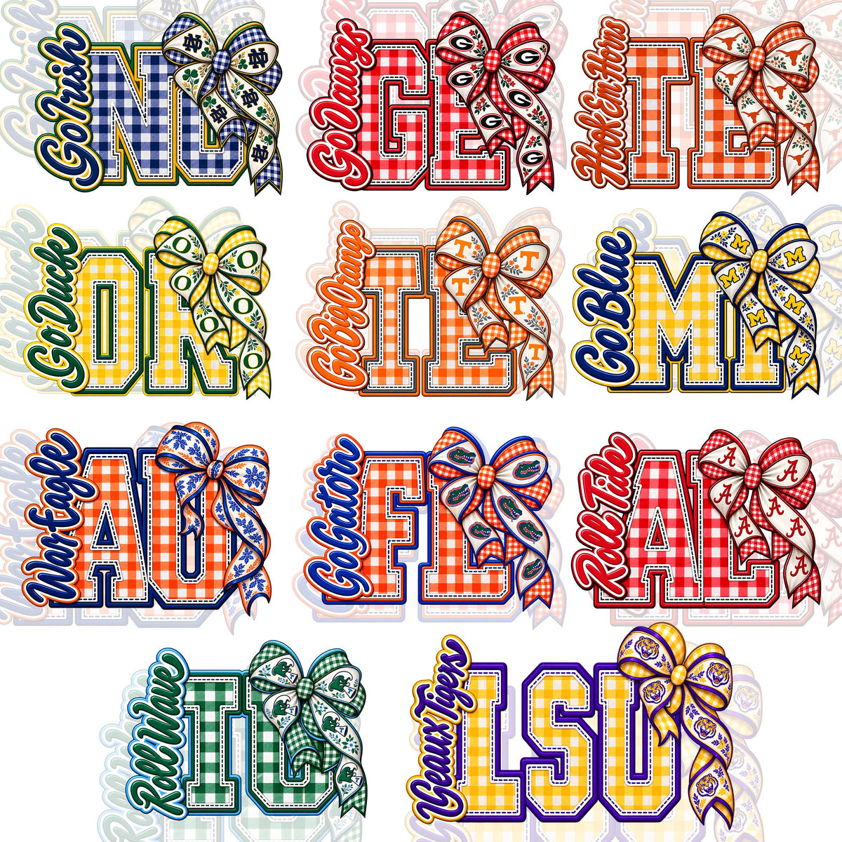 32 NFL Letter Bow T Shirt Designs+FREE 11 College Designs