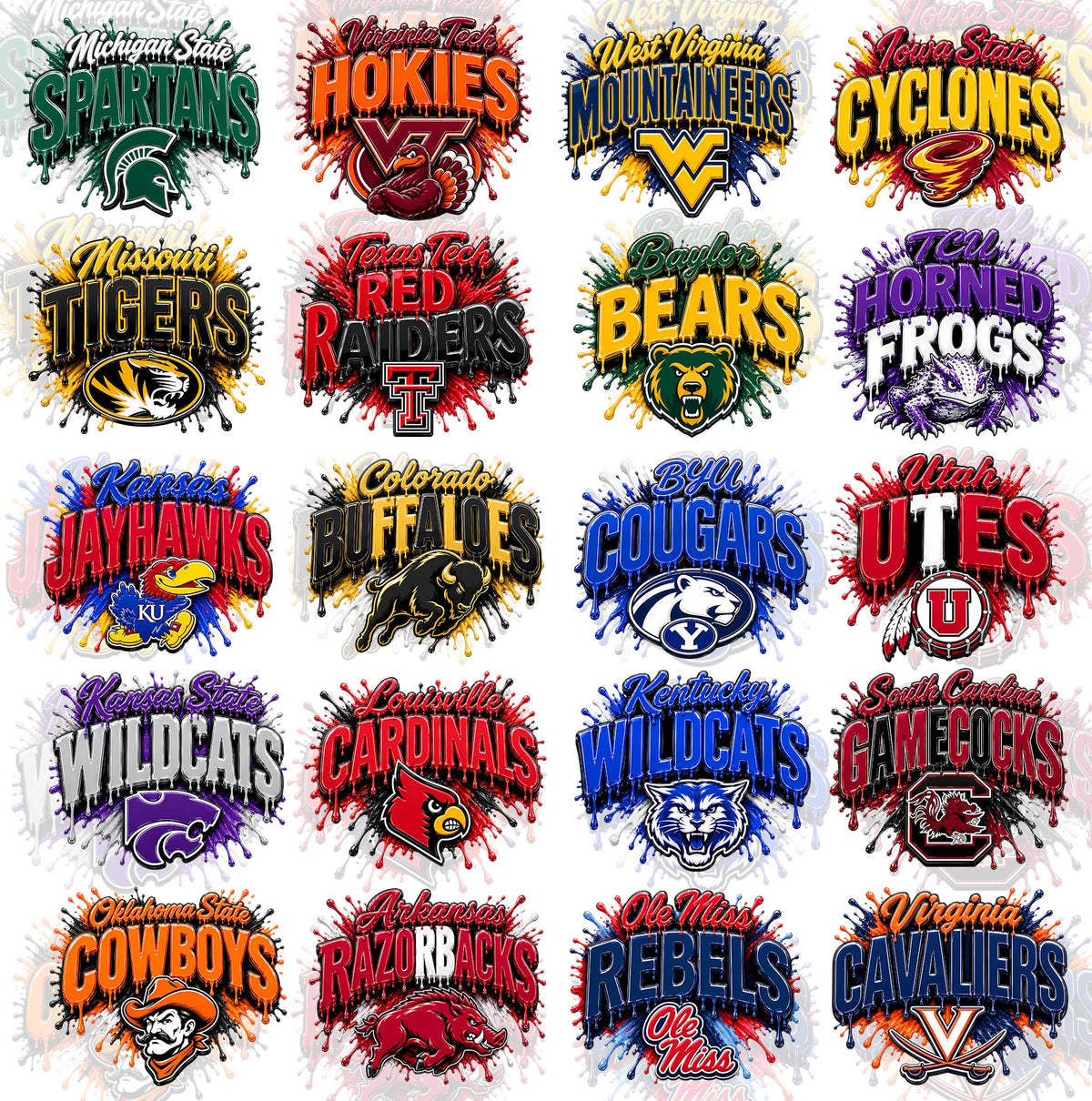 70 Color Splash College T Shirt Deisgns