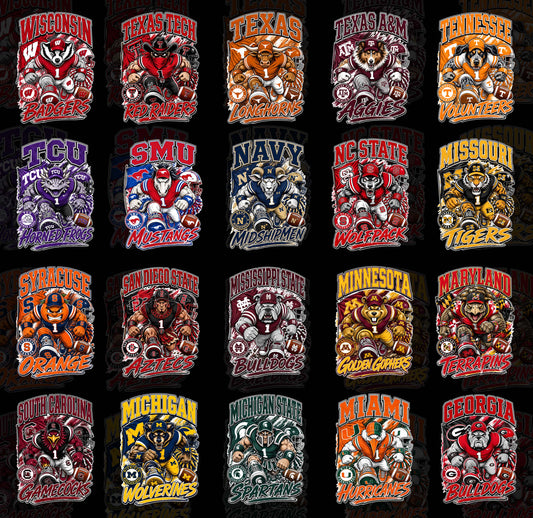 70 Exclusive College Mascots T Shirt Designs PNG