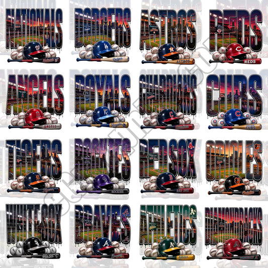 30 MLB Teams Letter Designs PNG
