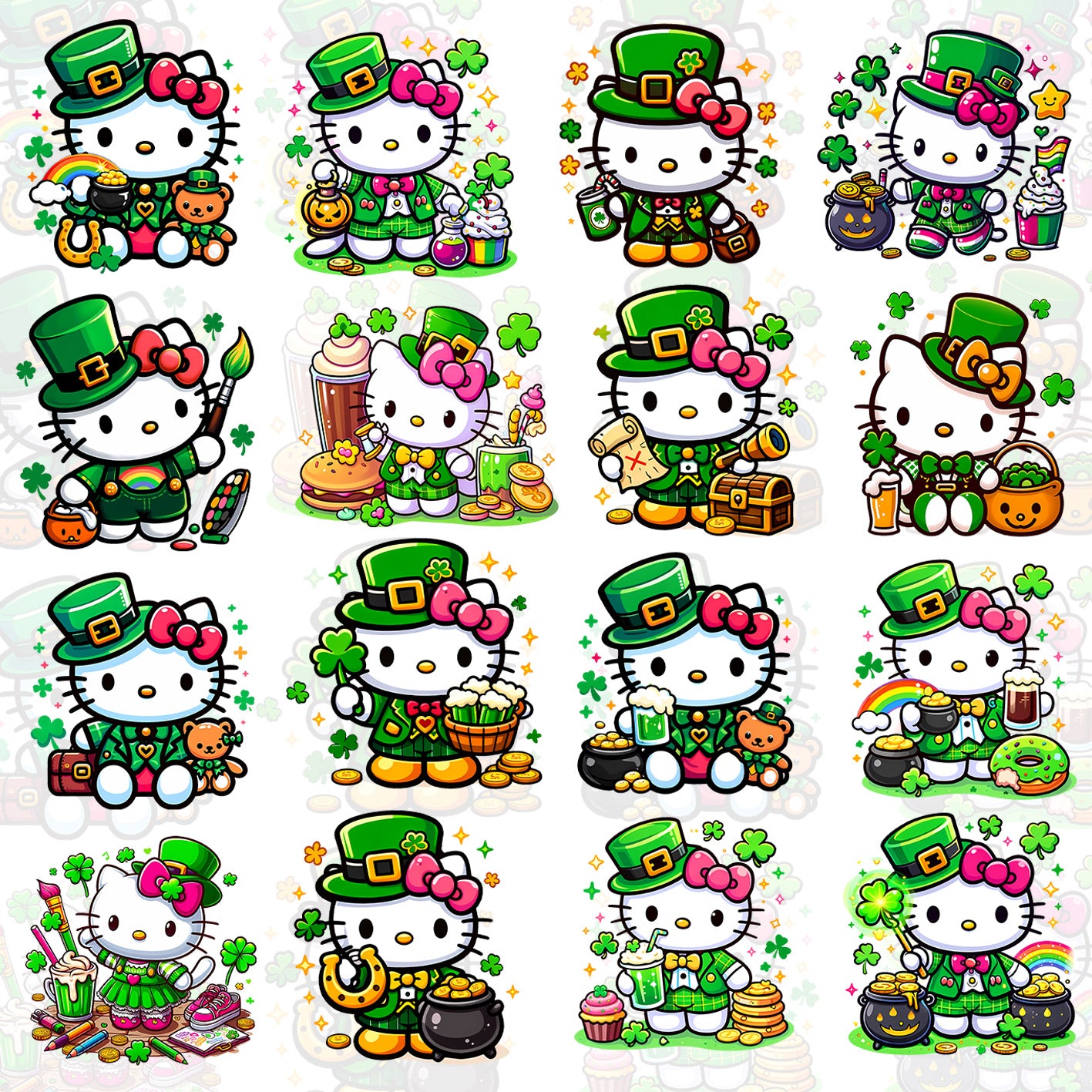 16 Cute Kitty St Patrick's T Shirt Designs