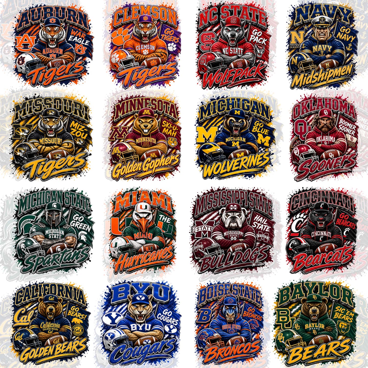 70 Premium College Mascots T Shirt Deisgns