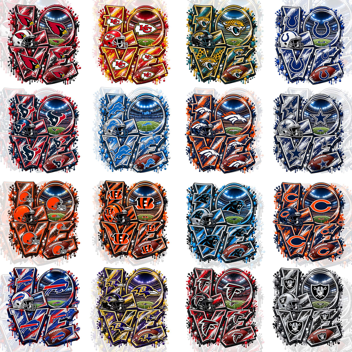 32 NFL Love T Shirt Designs+FREE 10 College Designs