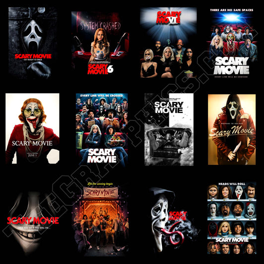 12 Scary Movie 6 Halftone T Shirt Designs