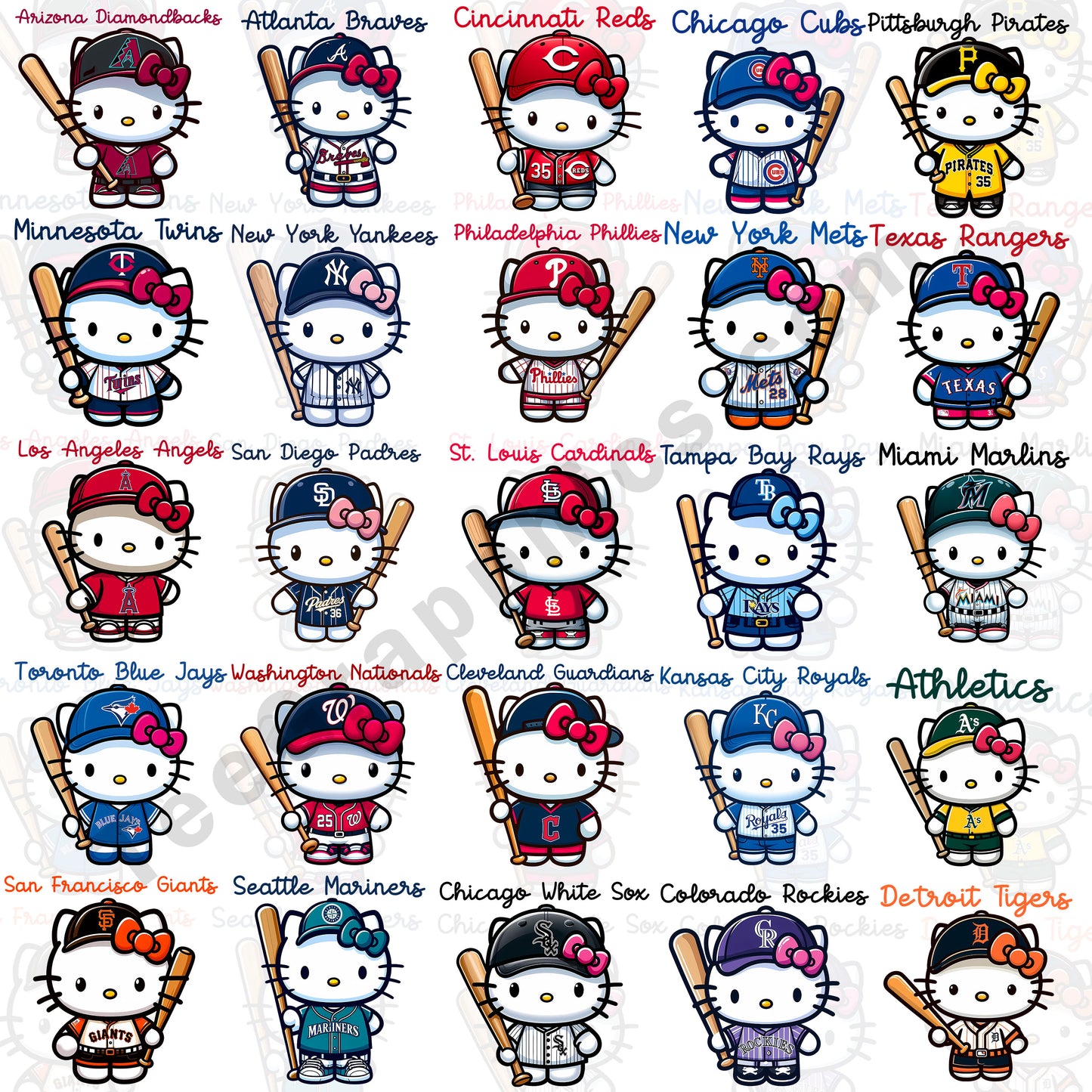 30 Hello Kitty MLB T Shirt Designs