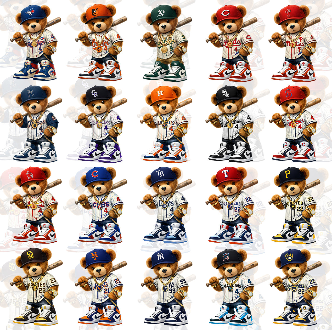30 Teddy MLB T Shirt Designs