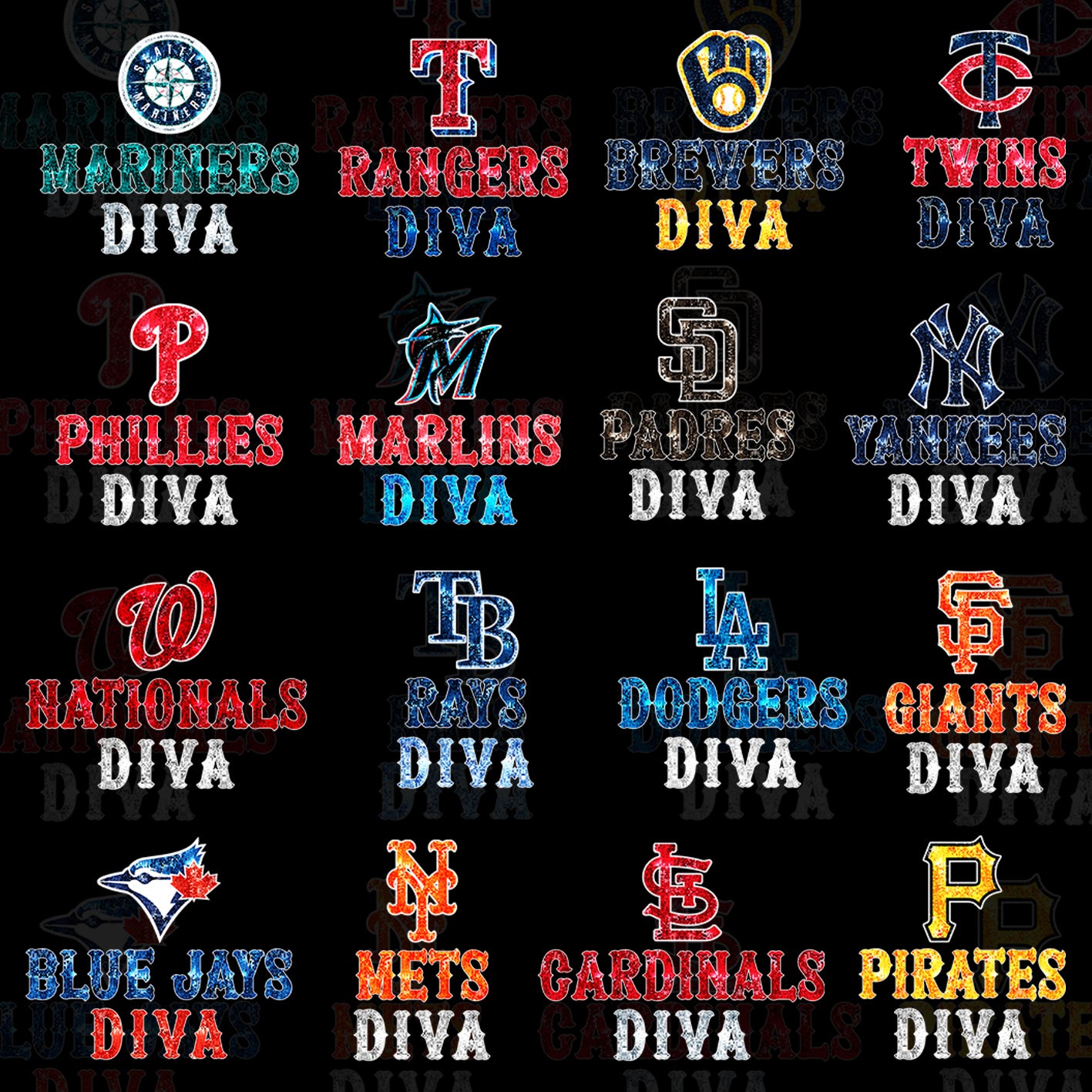 30 MLB Glitter Diva T Shirt Designs