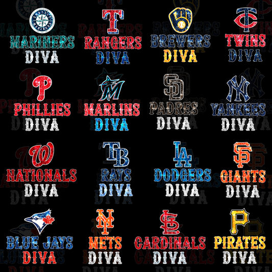 30 MLB Glitter Diva T Shirt Designs