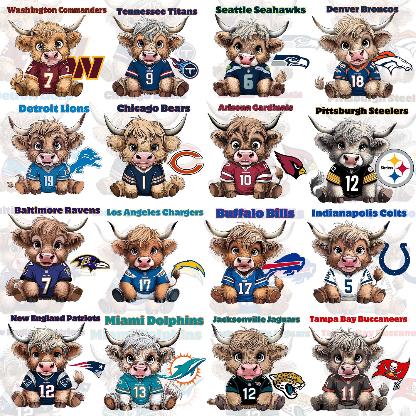 32 Highland Cow NFL T Shirt Designs