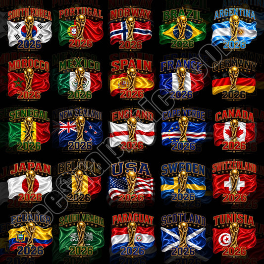 48 FIFA World Cup Flag T Shirt Designs