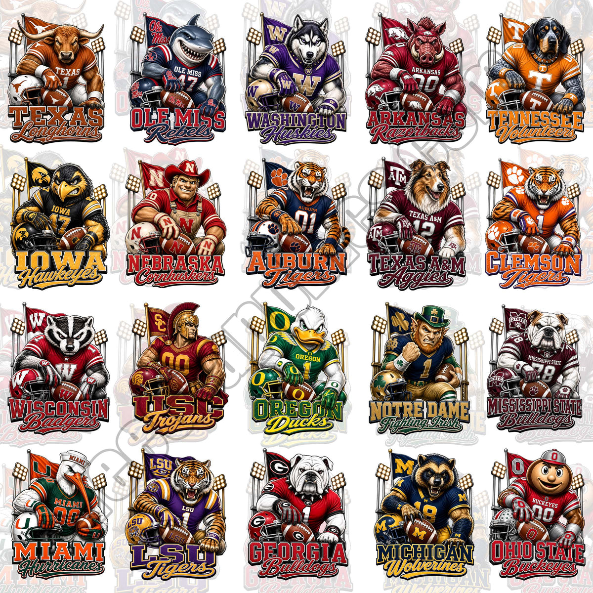 70 Latest College Mascots T Shirt Deisgns