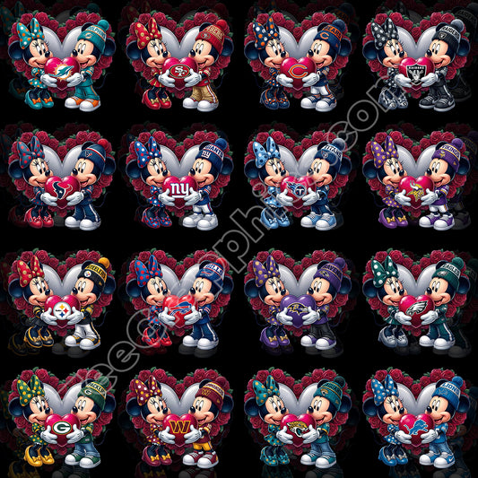 32 Mickey n Minnie NFL T Shirt Designs