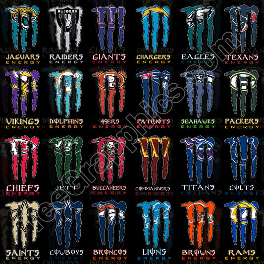 32 Monster Energy NFL T Shirt Designs FREE College Teams