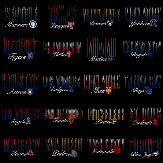 30 Typography Style MLB T Shirt Designs