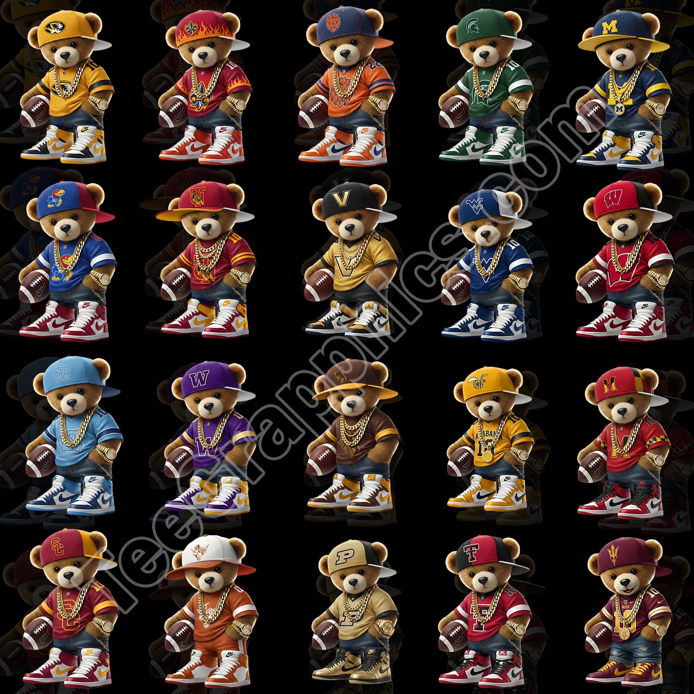 70 Teddy Bear College T Shirt Designs