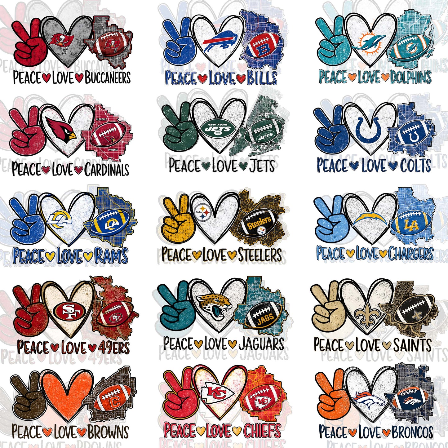 32 NFL Heart Designs PNG, FREE College Teams