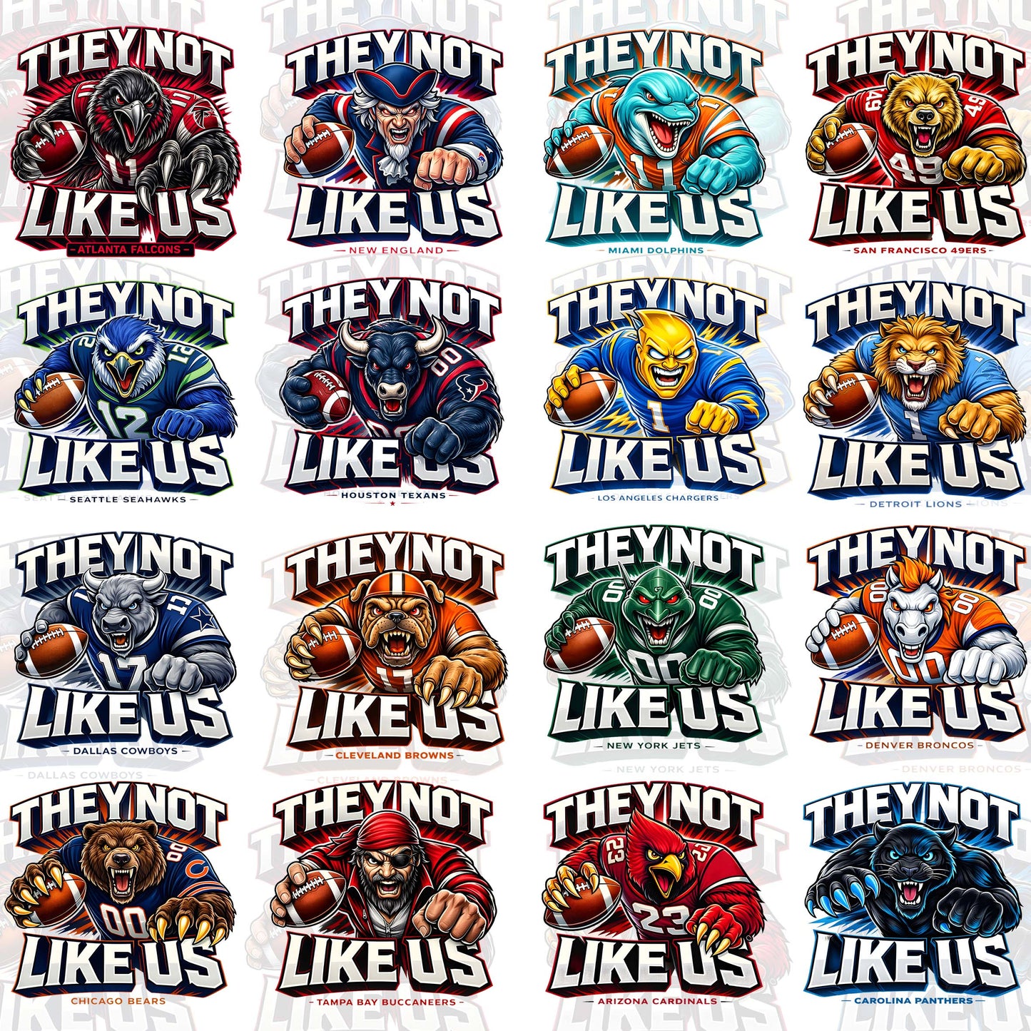 32 NFL Mascot T Shirt Designs