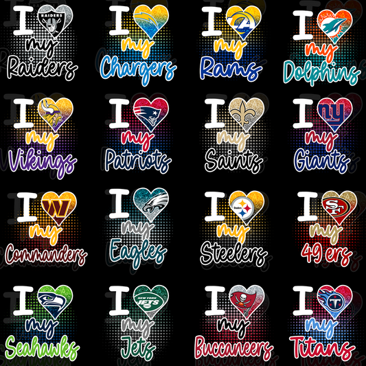 32 I Love My NFL Team Designs FREE College Teams