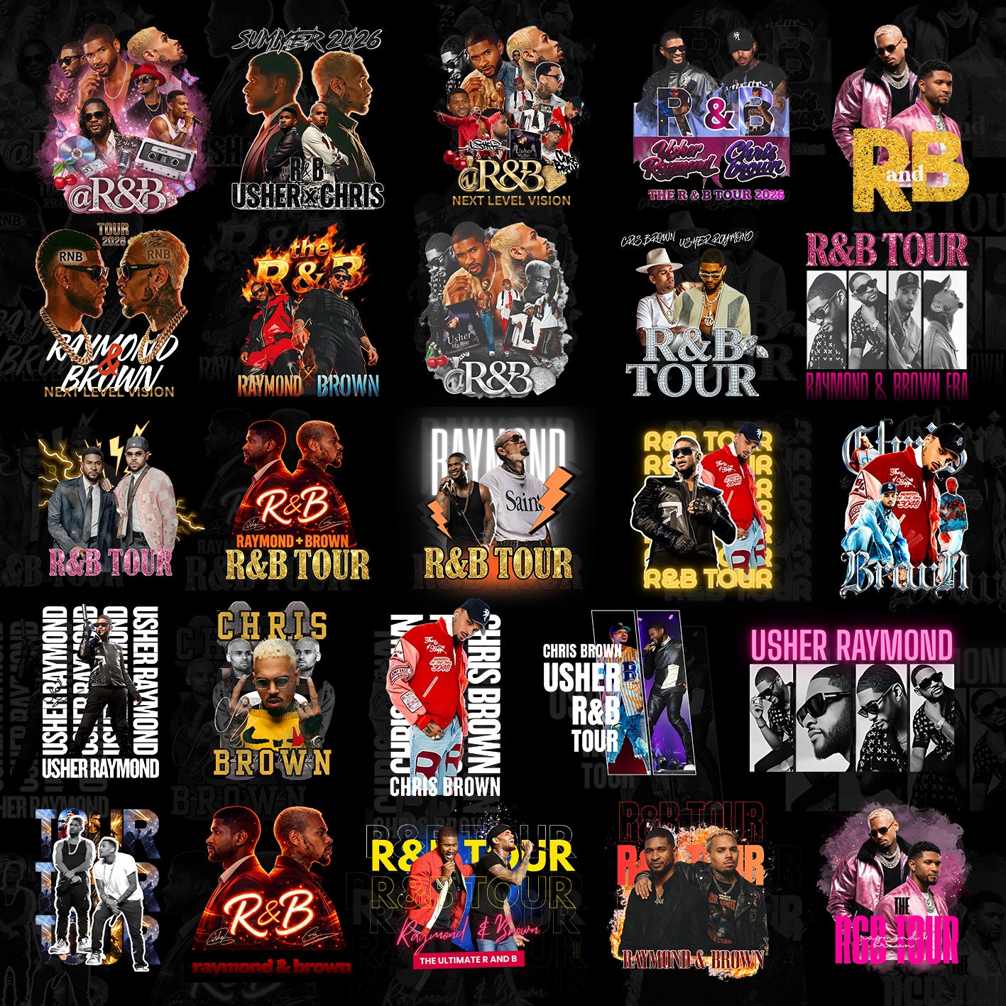 120+ Chris & Usher Tour T Shirt Designs