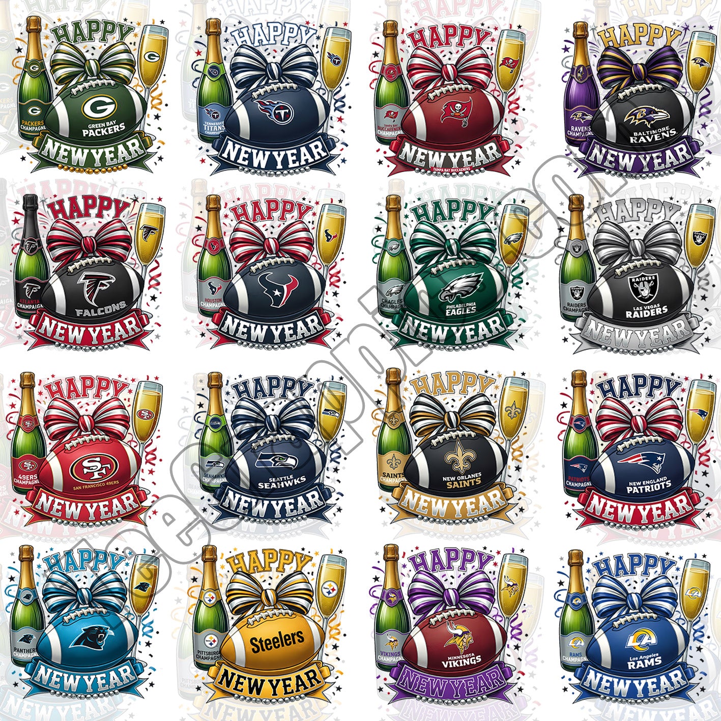 32 Happy New Year NFL T Shirt Designs + FREE College Teams