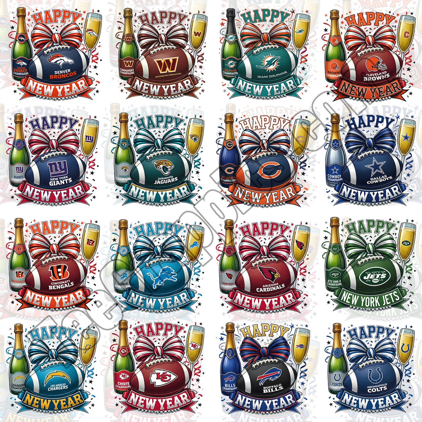 32 Happy New Year NFL T Shirt Designs + FREE College Teams