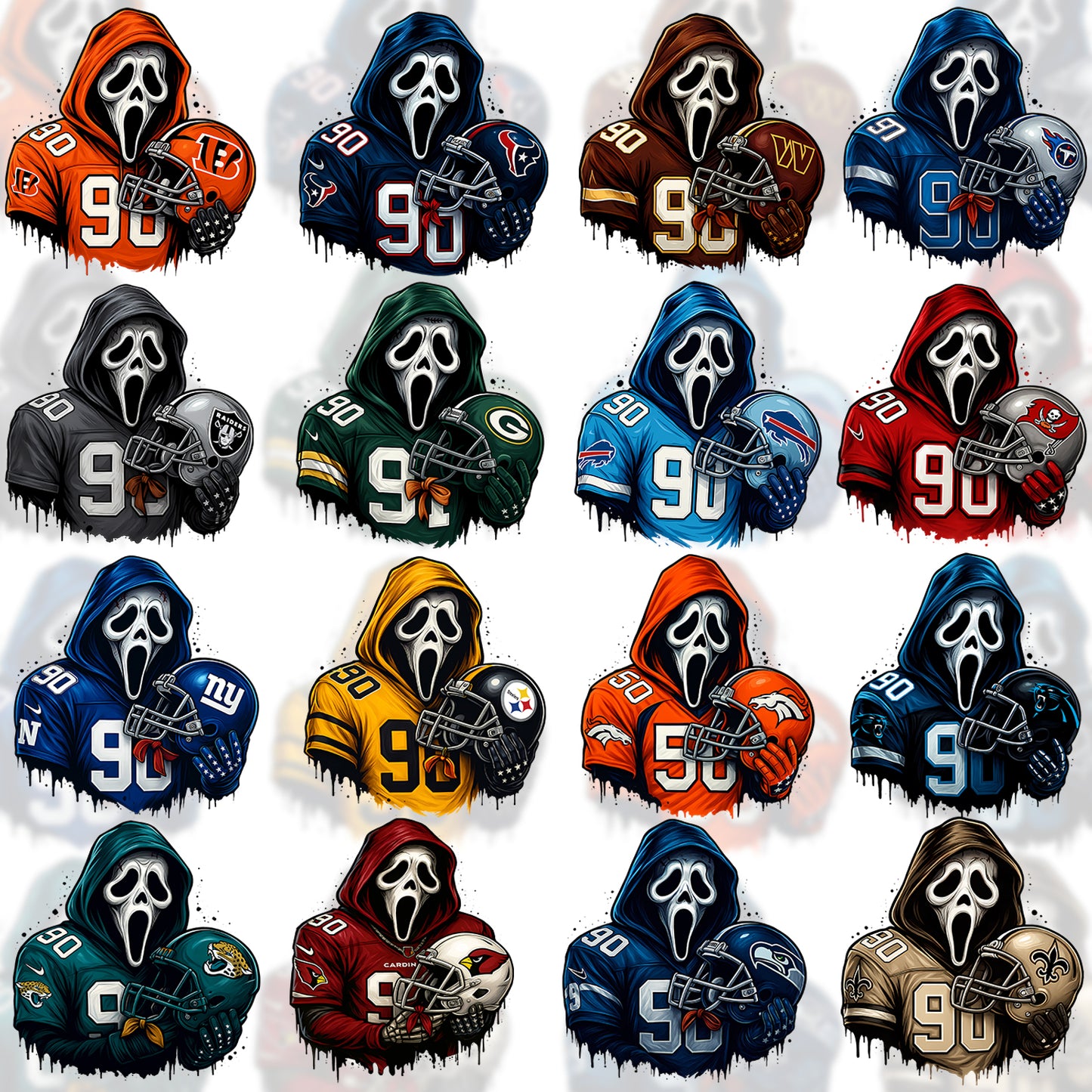 32 Ghostface NFL T Shirt Designs