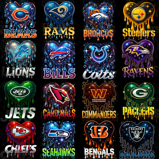 32 Dripping Heart NFL T Shirt Designs