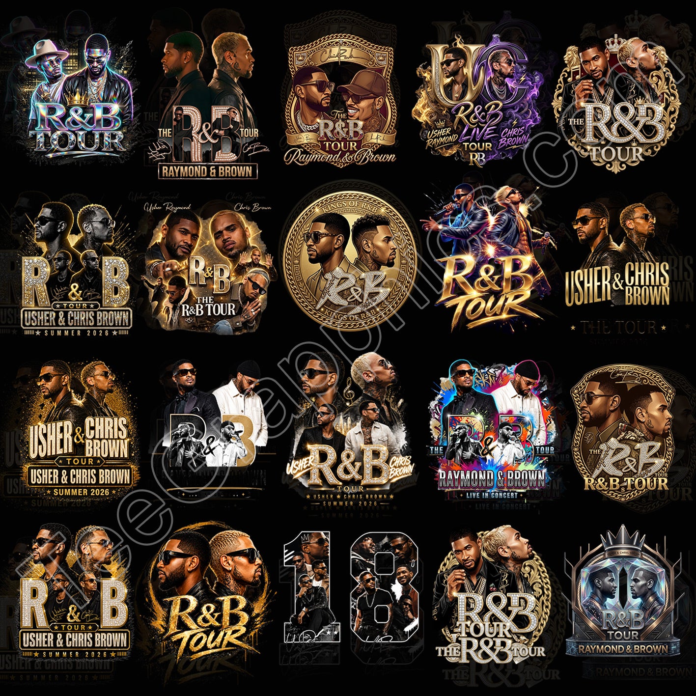 30 Chris & Usher Tour T Shirt Designs