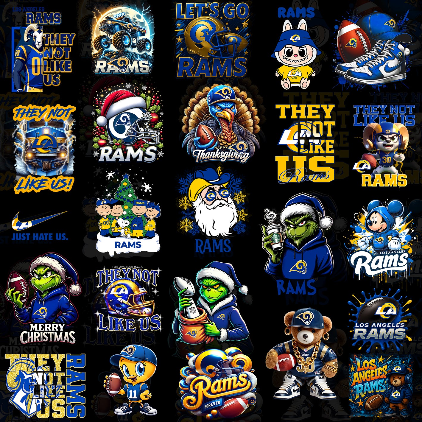 50 Los Angeles Rams T Shirt Designs