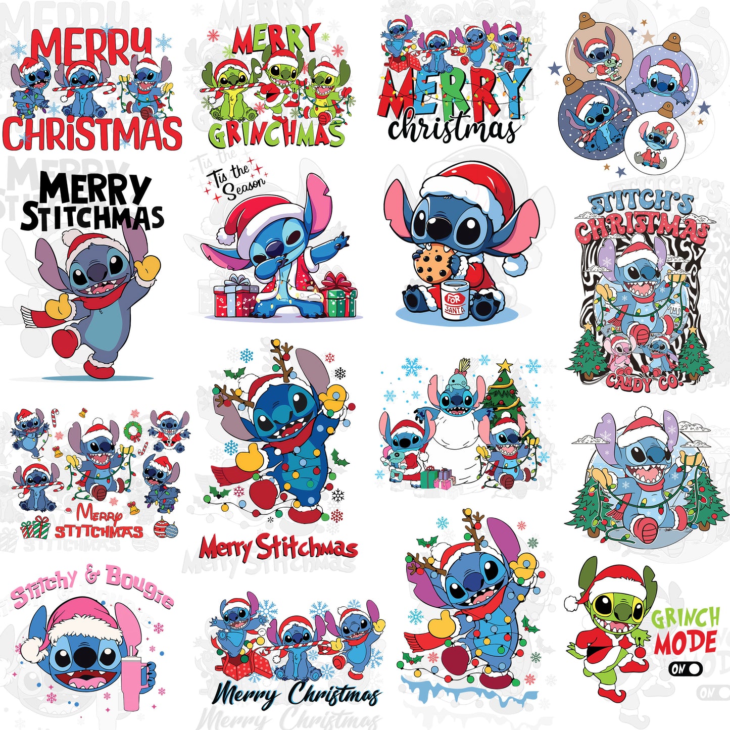 30 Stitch Christmas T Shirt Deisgns