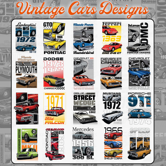 30 Vintage Cars T Shirt Designs