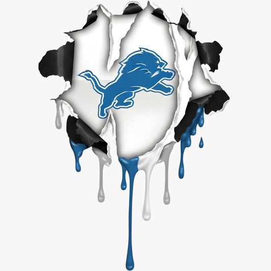 Detriot Lions Paper Torn NFL T Shirt Designs