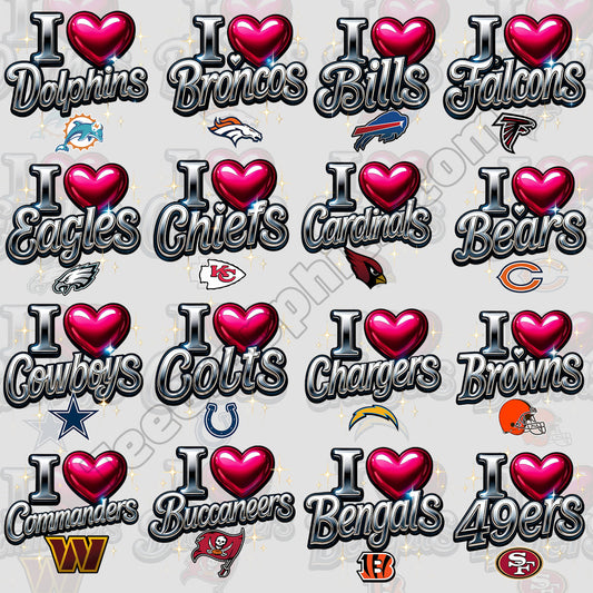 32 I Love NFL T Shirt Designs