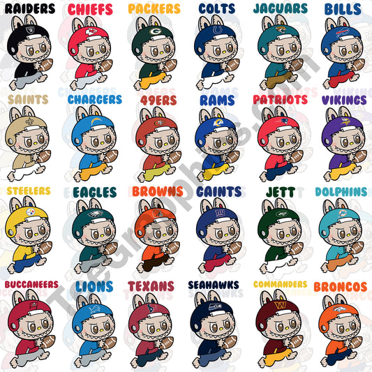 Popular LABUBU NFL T Shirt Designs