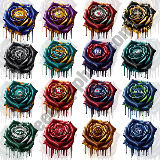 32 Dripping Rose NFL T Shirt Designs