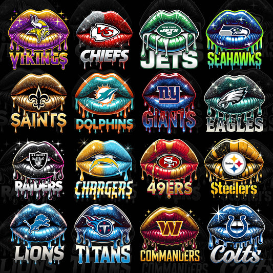 32 Dripping Lips NFL T Shirt Designs